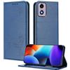 XINYEXIN Custodia per Motorola Moto E14 / G04 / G24, Cover a Libro in Pelle PU con Blocco RFID, Slot per Carte, Supporto, Protezione Completa Antiurto - Blu