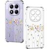 Nuxiady Cover per Xiaomi Redmi Note 14 Pro 5G Sottile silicone TPU Trasparente Antiurto Case Fiore Disegni Antigraffio Bumper Cover per Redmi Note 14 Pro 5G, Fiore di Farfalla