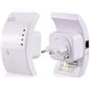 SQUADO Ripetitore WiFi Wireless N 300Mbps, Amplificatore Segnale 802.11 b/g/n, Range Extender con WPS, Modalità AP/Client, Bianco