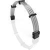 LINKUP - 30cm Cavo di Prolunga di Alimentazione per PC Rivestito in Silicone Guaina Metallica Morbido e Flessibile per Instradare CPU Con Kit a Pettine┃1x 8P (4+4) CPU EPS┃300mm - Argento