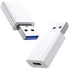 MOSWAG Adattatore USB A a C Doppio Lato 5Gbps, Ricarica Veloce Compatibile Con PC, Laptop, IPhone Plus Pro Max (Confezione Da 3)