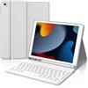IVEOPPE Custodia Tastiera per iPad 9a Gen 2021/8a Gen 2020/7a Generazione 2019 10.2/iPad Air 3/Pro 10.5 2017, Cover Tastiera Italiana Rimovibile per ipad, Grigio chiaro