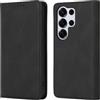 Vaitasy Business Custodia per Samsung Galaxy S25 Ultra - Nero | Forte Funzione Magnetica Cover con Slot per Carte Elegante Monocolore Design per Ufficio e Viaggio
