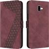 OKZone Cover per Samsung Galaxy J6 Plus 2018, Custodia in Pelle Samsung J6 Plus 2018, Cover a Libro Galaxy J6 Plus 2018 Magnetica Portafoglio Folio PU Pelle Flip Caso con Wallet Case Cover (Rosso)