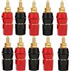 RUNCCI-YUN 10 pcs Presa a banana,Speaker Terminale Binding Post,4 mm Connettore Audio,banana connettori femmina da pannelo per Altoparlanti, Audio/Video Ricevitore (Nero & Rosso)