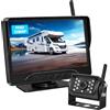 VASTEND Telecamera Posteriore Senza Fili 7 Pollici 1080P Monitor con Impermeabile IP69, IR Visione Notturna, Grandangolare 170°, Telecamera di Retromarcia per Camper, Camion, Roulotte(VE-7C)