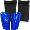 REBECASKYENS Parastinchi per calcio a doppio strato, parastinchi calcio bambino, parastinchi calcio adulto, leggero traspirante, attrezzatura da calcio bambini adolescenti, adulti, giochi principianti, blu