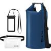 KYG Borsa Impermeabile a Tracolla Regolabile Dry Bag 5L/10L/20L Kit 3 in 1 Marsupio impermeabile, custodia per cellulare Waterproof Zaino Per Nuoto Trekking Surf Rafting Campeggio 5L Blu