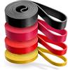 Generico Resistance Bands, Elastici Fitness, Set Elastici Fitness in TPE con 3 Livelli di Resistenza e Texture Antiscivolo, 4 Pezzi