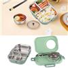 BAFOVY Lunch Box Termico Box in Acciaio Inossidabile con Design a Doppio Strato a 3 Griglie con Capacità di 1100 Ml, per Adulti, Adolescenti, Bambini, con Ciotola per Zuppa, per Pasti