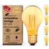 greenandco 4x Lampadina Vintage Edison LED dimmerabile | E27 A60 | ambra | 2,3W 65lm | 1800K luce extra calda | 320° | 230V | nessun sfarfallio