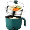 SUNOYA Pentola elettrica,1,5 litri Hot Pot elettrico con vapore,Mini Hot Pot,Pentola portatile veloce multifornello portatile antiaderente per casa, ufficio, dormitorio, 600 W, 220 V, verde