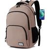 MoFut Zaino da uomo e donna, zaino da viaggio, borsa per la scuola, molti scomparti con scomparto per laptop da 15,6, impermeabile, zaino per studenti, impiegati, viaggi, escursionismo, rosa antico