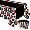 APUXXJUPA 4 tovaglie da casinò, colore nero, rettangolari, con carte da gioco, decorazioni per feste a tema casinò, giochi di poker, forniture di compleanno