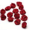 Duories 100 rose in raso rosso vino, 1,5 cm - 3 cm, stile classico, teste di rosa artificiali per artigianato, decorazione di nozze