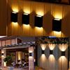 YUNYODA Lampada da parete solare per esterni, 4 pezzi, IP65, impermeabile, lampada solare a LED, per esterni, lampada solare per giardino, scale, veranda, cortile, bianco caldo, 20240201TUN