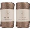 S SENSY Sensy, Cordoncino in poliestere da 5 mm, 95 metri, 100% polipropilene, per macramè, 5 mm, per borse all'uncinetto, macramè, filo all'uncinetto, regalo per maglieria (Visone)