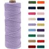 MORAINJAY 3mm Cotone Macramè 100% Naturale,Viola Chiaro 100m Filato Non Sbiancato Senza Chimici per DIY, Bomboniere, Decorazioni - Cordame in Cotone per Crafts