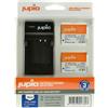Jupio Kit Jupio con 2 batterie Li-90B/Li-92B 1270mAh + caricatore singolo USB