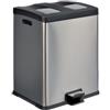Adatto-M T106505 Pattumiera a pedale raccolta differenziata DOPPIA 2x30 litri