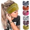 MIQIQAO Foulard da donna, largo, elastico morbido bohémien, bandane alla moda, per adulti, sciarpe, yoga, sport, corsa, fasce per capelli, fascia per capelli (GORGEOUS)
