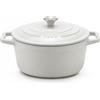 La Fonderie 1890 IENA22 Pentola a Cocotte tonda in ghisa, smaltata beige, SENZA PFAS, PFAS FREE, pentola con 2 manici e coperchio, diametro 22 cm, Capienza 3,3 litri