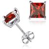 ChicSilver Orecchini Donna Argento 925, Orecchini Rosso Rubino Pietra Portafortuna Luglio per Anniversario Natale Compleanno