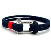 KAROO EARTH JEWELLERY Bracciale da uomo in corda nautica, resistente corda di nylon marina | Bracciale con moschettone a D in acciaio inossidabile | Bracciale da uomo a doppio filo, 19cm (Small