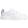 Calvin Klein Donna Sneakers con Suola Preformata Chunky in Pelle, Bianco (Bright White/Silver), 41
