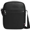 Tommy Hilfiger Uomo Borsa a Tracolla Woven Mini Reporter con Tasca Esterna, Nero (Black), Taglia Unica