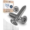 NietFullThings Viti per legno Ø4x35 mm testa svasata 90° TX20 - acciaio inox A2 V2A - filetto parziale - testa rinforzata - per fai da te e hobbisti - 25 pezzi