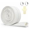 LILIXI Tubo Piatto di Scarico 32mm (1-1/4) x 10m, Tubo per Pompa Bianco con 2 Fascette e Adattatore per Controlavaggio Piscina, Pompe Sommerse e Drenaggio (Bianco)