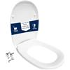 HYDRO HOME Copriwater Compatibile con Pozzi Ginori Easy/Easy02 Tavoletta WC Termoindurente Antibatterica, Fissaggio dall'Alto, Sedile WC Resistente, Chiusura Classica, Montaggio rapido, Bianco