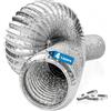 Hon&Guan 100mm X 2,5m Tubo Flexible de Salida, 4 Strati Resistente al Calore Tubo Flexible de Aluminio con 2 Abrazaderas Acero per Cappa Aspirante Cucina, Aire Acondicionado, Secadora, Argento