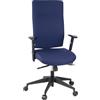 HJH Office 608510 Sedia girevole professionale per ufficio PRO-TEC 300 tessuto blu Sedia ergonomica per ufficio, schienale alto, braccioli regolabili