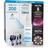 Udivita 8 Batterie per Apparecchi Acustici Misura 312 PR41 Marrone + 200 Salviette Detergenti Udiclean Formato Tascabile + Spray Detergente con Spazzola Integrata Udinett 100ml - Kit Essential Clean