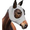 dellyy Maschera Antimosche Cavallo, Maschera Mosche Cavallo, Elastico Maschera Cavallo Antimosche, Maschera Mosche Cavallo Protezione UV, Cuffietta Cavallo (Grigio)