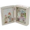 Smiling Art - Cornice portafoto per 2 Foto in Legno MDF, Pieghevole, Doppia Cornice 3D, Colore: Bianco