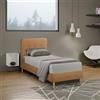 LLB Living Life Bed Letto singolo 1 Piazza Nordico in tessuto e legno con rete 80x190 Friborg Twin - Beige