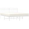 vidaXL Struttura letto con testiera in metallo bianco 150x200 cm