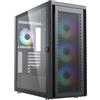Silentware Case per PC Silentware Air 100 Midi Tower, parte anteriore in rete metallica, finestra laterale in vetro, 4x ventole idro da 120 mm A-RGB, GPU da 383 mm, alimentatore ATX, nero