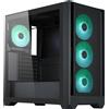 Silentware Case per PC Silentware Flow 110 Black A-RGB Midi Tower, parte anteriore a rete con presa d'aria laterale, finestra laterale in vetro, 4 ventole HDB RGB da 120 mm, ATX/mATX/ITX