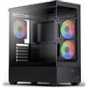 Aerocool P500D-G-BK-v1, case tower, (vetro temperato x 2)