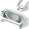 SUPERBE BEBE Bagnetto per bambini pieghevole con supporto bagnetto/Vaschetta bagno neonato XL con termometro per il controllo della temperatura dell'acqua/Dalla nascita ai 3 anni