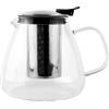 Café Olé Murano Teiera 1000 ml / 35 oz/Per 4-6 persone, teiera in vetro, filtro in acciaio inossidabile, teiera contemporanea, beccuccio versatore liscio