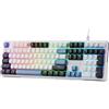Redragon Tastiera da gioco RGB con guarnizione cablata K668, tastiera meccanica a 108 tasti w/extra 4 tasti di scelta rapida, presa sostituibile a caldo aggiornata, schiuma fonoassorbente, tasti a