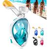 HINATAA Maschera da snorkeling a 180°, maschera da immersione, respirazione libera, tecnologia anti-appannamento e anti-perdite con fasce regolabili per adulti, adolescenti, bambini (verde, L-XL)