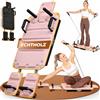 Luméa Pilates Tavola da pilates in legno | Pilates Reformer Board per la casa | Balance Board & Core Trainer | Home Gym Fitness Attrezzatura per la pancia e la stabilità (rosa)