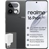 realme 16 Pro+ 5G Smartphone, 8+256GB, Fotocamera 200MP OIS, Obiettivo Ritratto 50MP, Batteria 7000mAh, Display Curvo 6,8 144Hz, Ricarica 80W, Funzioni AI, Dual SIM, Grigio(con Adattatore)