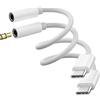 Kefiany USB C a Jack 3.5mm Cuffie Adattatore Cavo Aux (2 Pack) Per iPhone 15 Apple iPad tipo Audio Auricolari Accessori Adapter compatibile per Samsung Galaxy S24 Dongle Microfono Presa Sdoppiatore tp